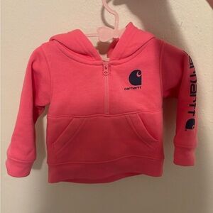 Carhartt Kids Bright Pink Half-Zip Hoodie